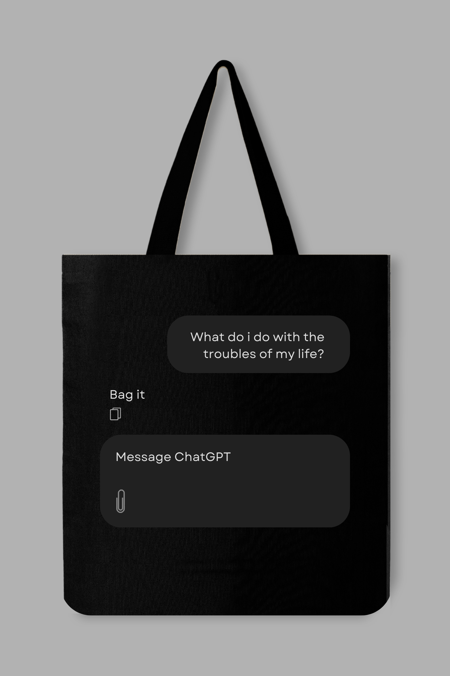 Bag it Zipper Tote Bag (Black)
