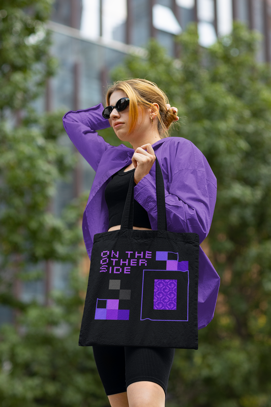 Blocky Portal Zipper Tote Bag