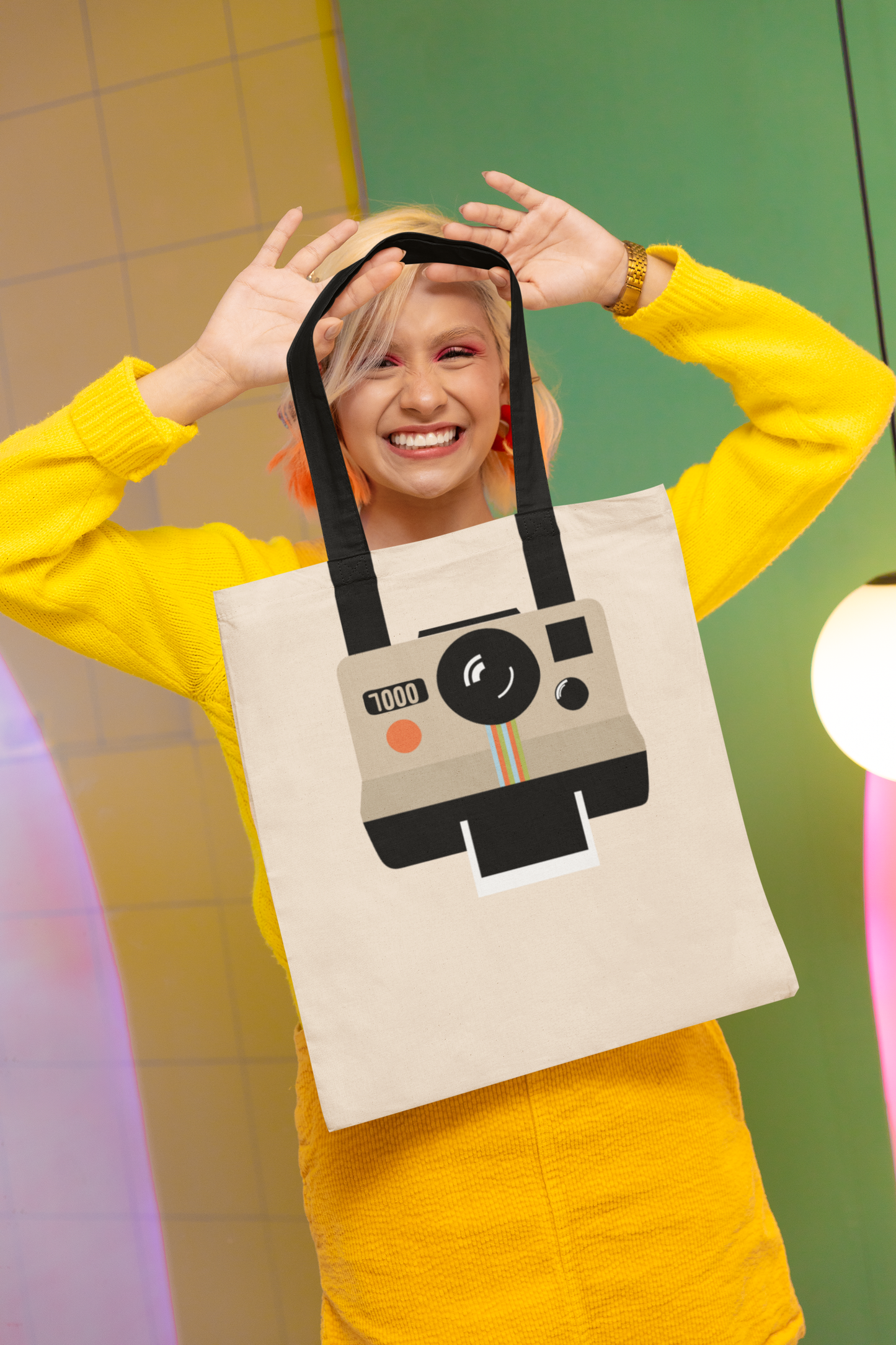 Retro Polaroid Tote Bag